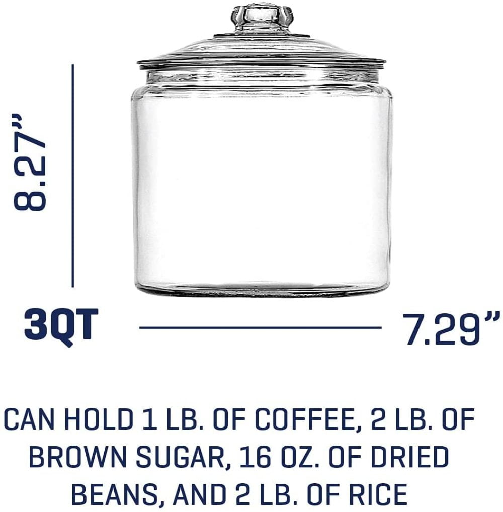 Anchor Hocking 3-Quart Heritage Hill Jar with Glass Lid, Set of 1