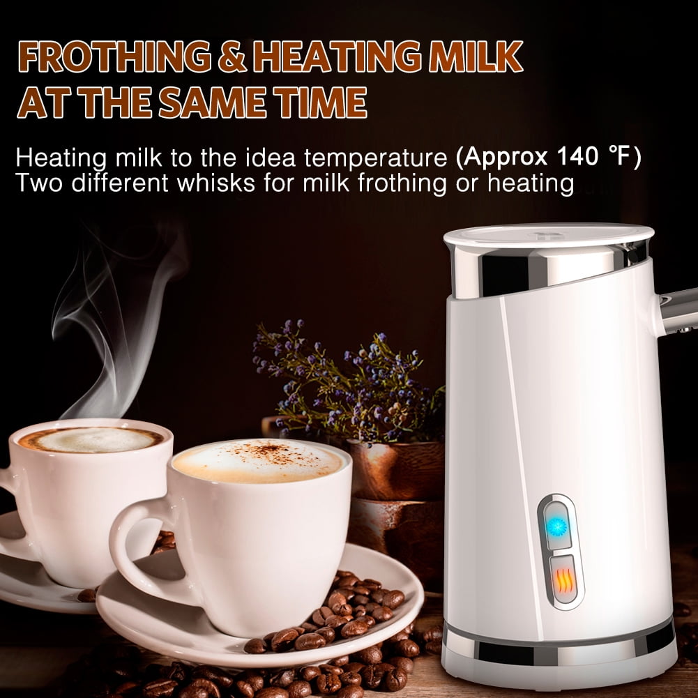 Elemore Home Milk Frother, Electric Milk Frother & Steamer for Making Cappuccino(4.4 oz/10.1 oz) 20V, White
