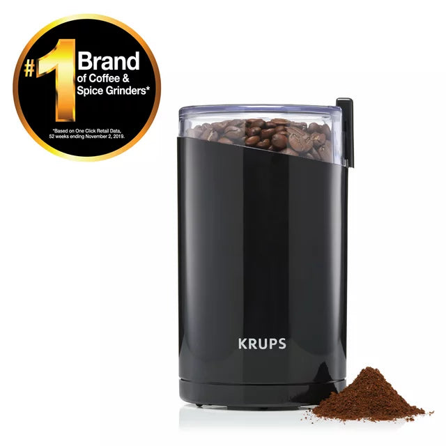 KRUPS New Fast Touch Electric Coffee and Spice Grinder with Stainless Steel Blades, Black