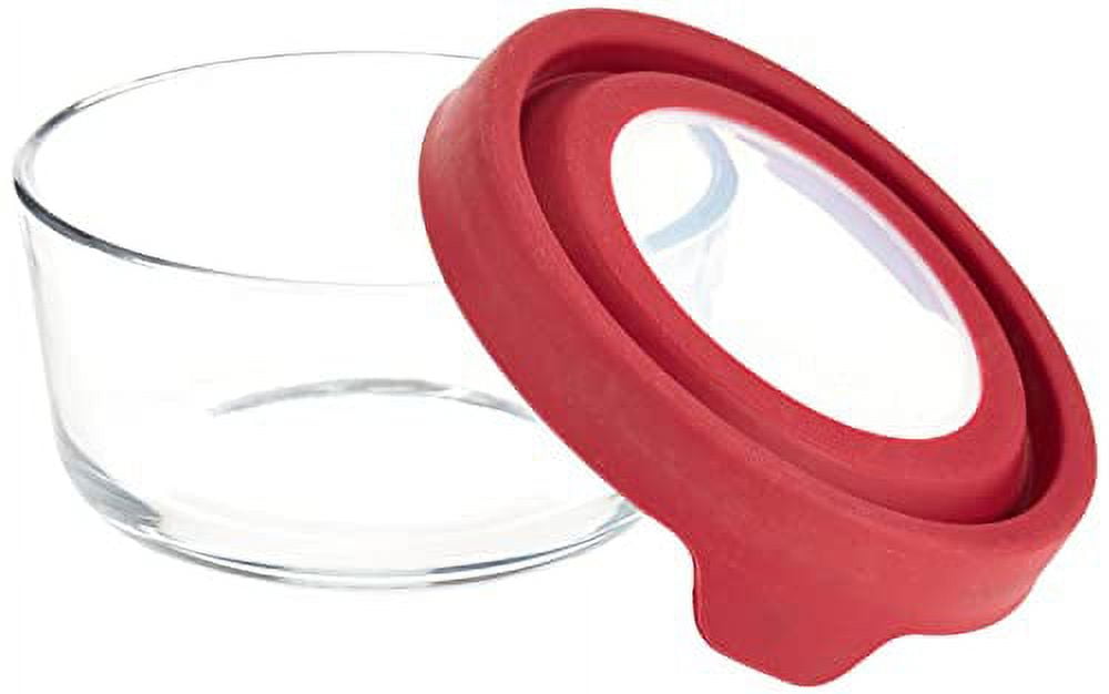 Anchor Hocking TrueSeal Glass Food Storage Container with Airtight Lid, Cherry, 2 Cup,91844AMZ