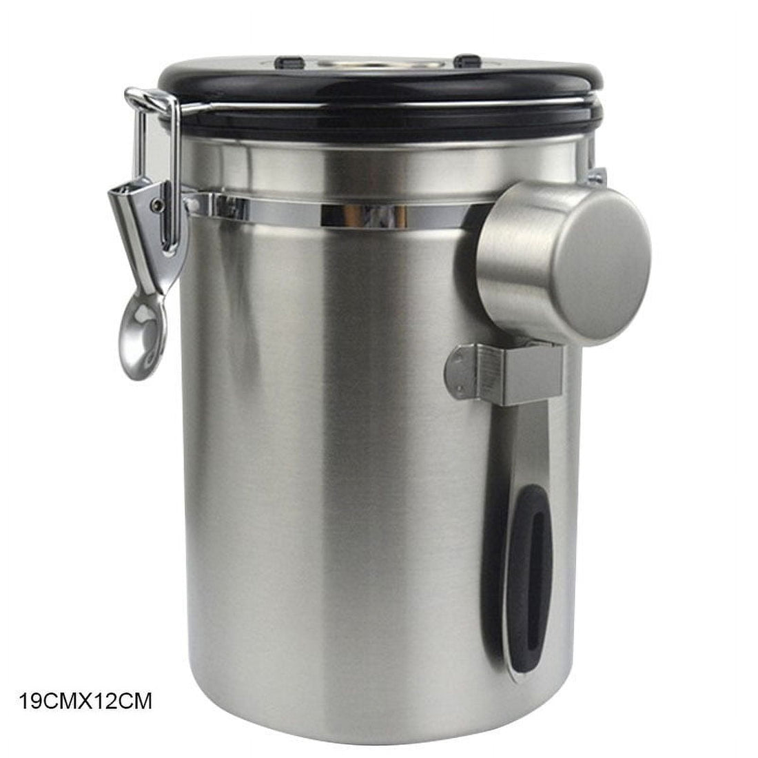 Airtight Coffee Canister Stainless Steel Container Coffee Ground Vault Jar with Valve for Kitchen New.
