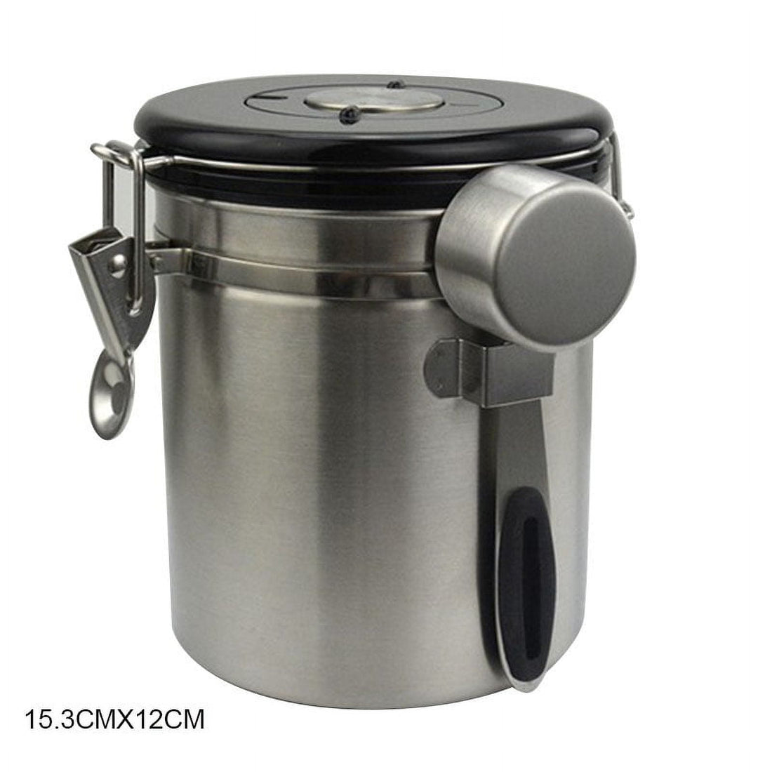 Airtight Coffee Canister Stainless Steel Container Coffee Ground Vault Jar with Valve for Kitchen New