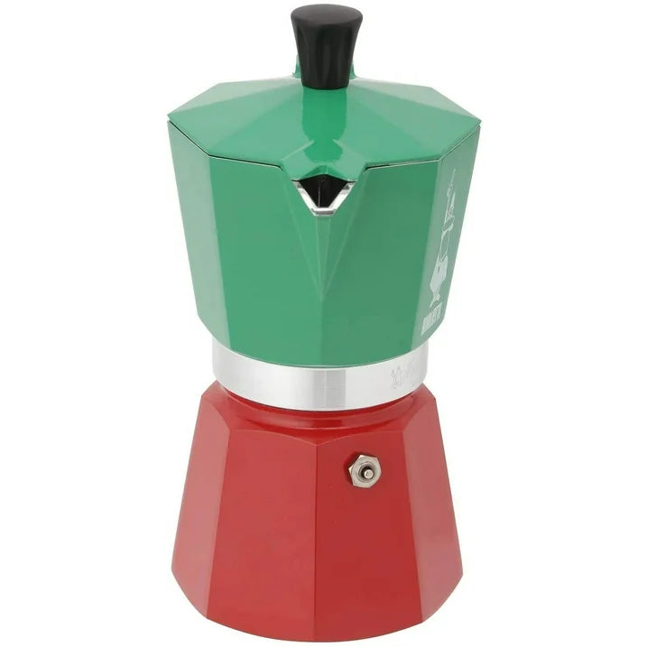 Bialetti Moka Express Stovetop Espresso Maker Tricolor Italia - 6 Cups